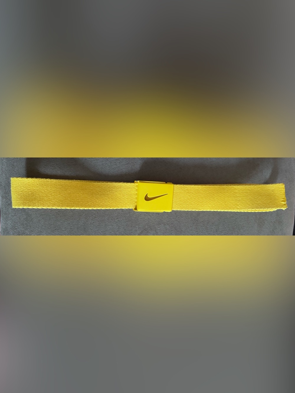 Nike Golf Men's Bright Yellow Webbing Belt with Swoosh Buckle